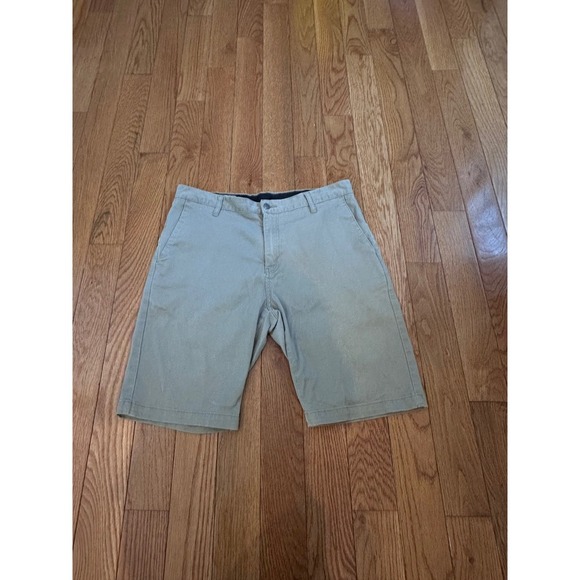 Men's Volcom Mens Shorts Khaki Casual Chino Flat Front Pockets Size 34 - Picture 1 of 9